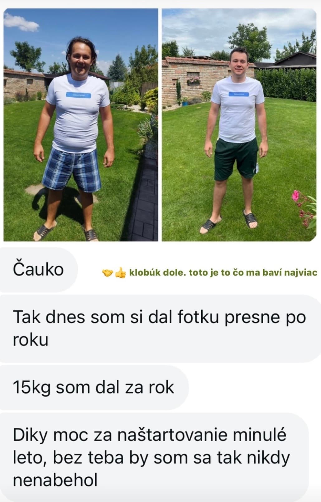 Premena klienta č. 16 — pred a po