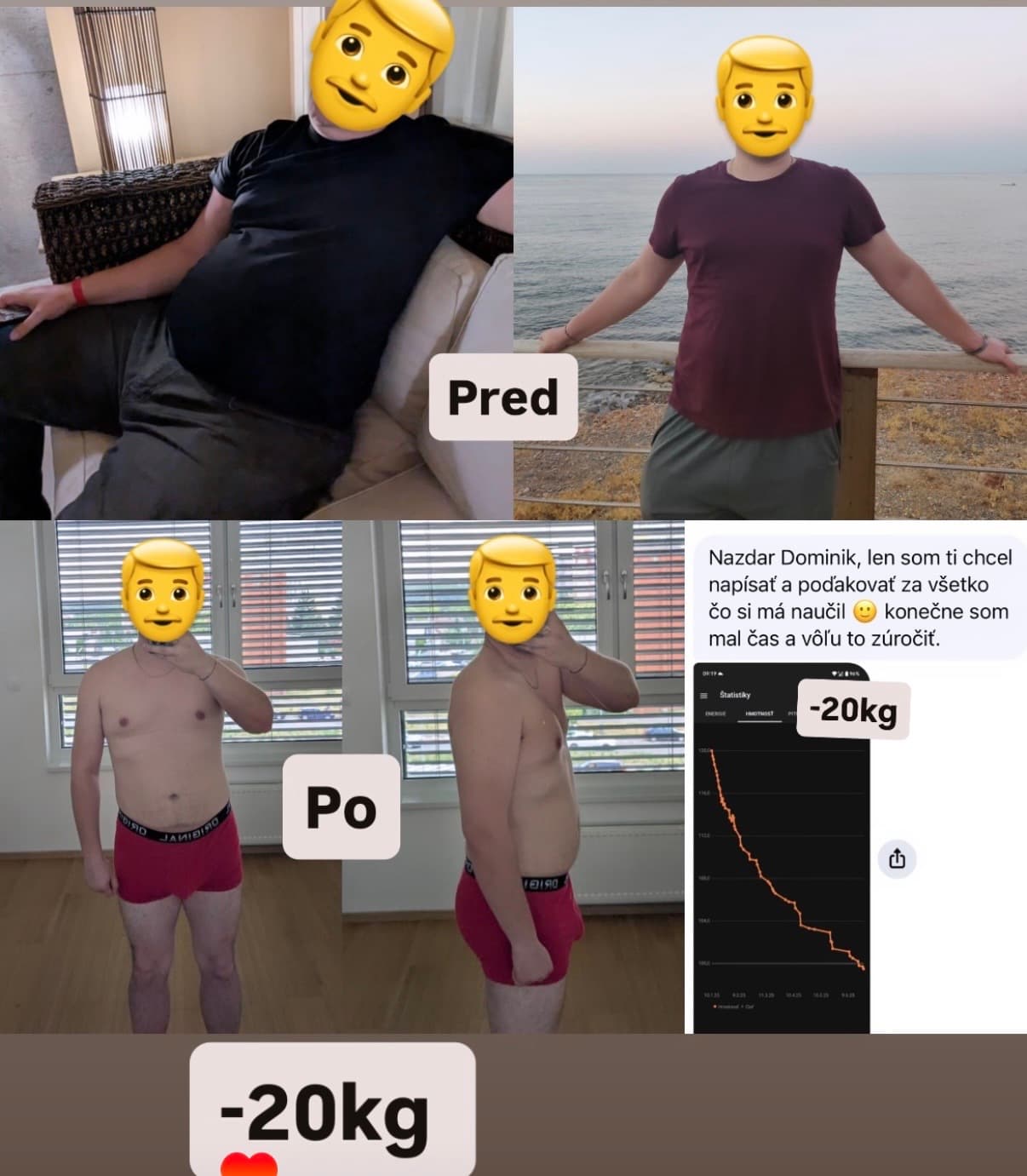 Premena klienta č. 22 — pred a po