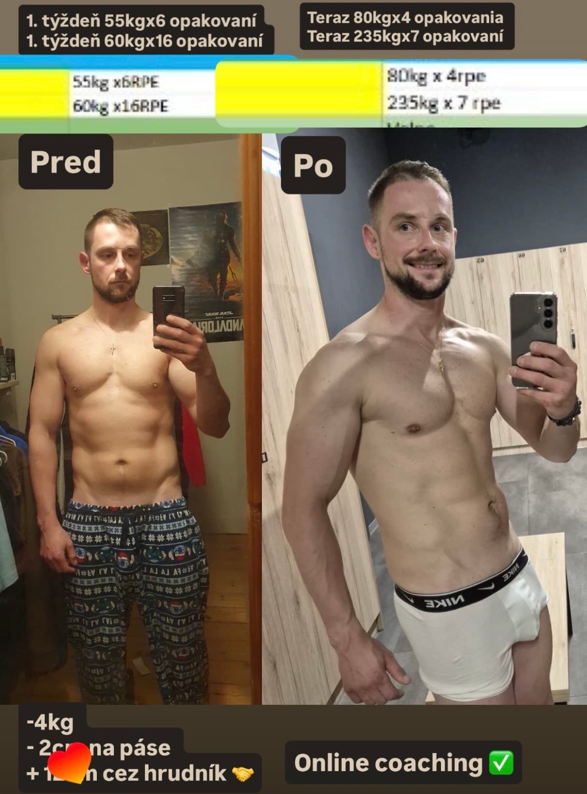 Premena klienta č. 24 — pred a po